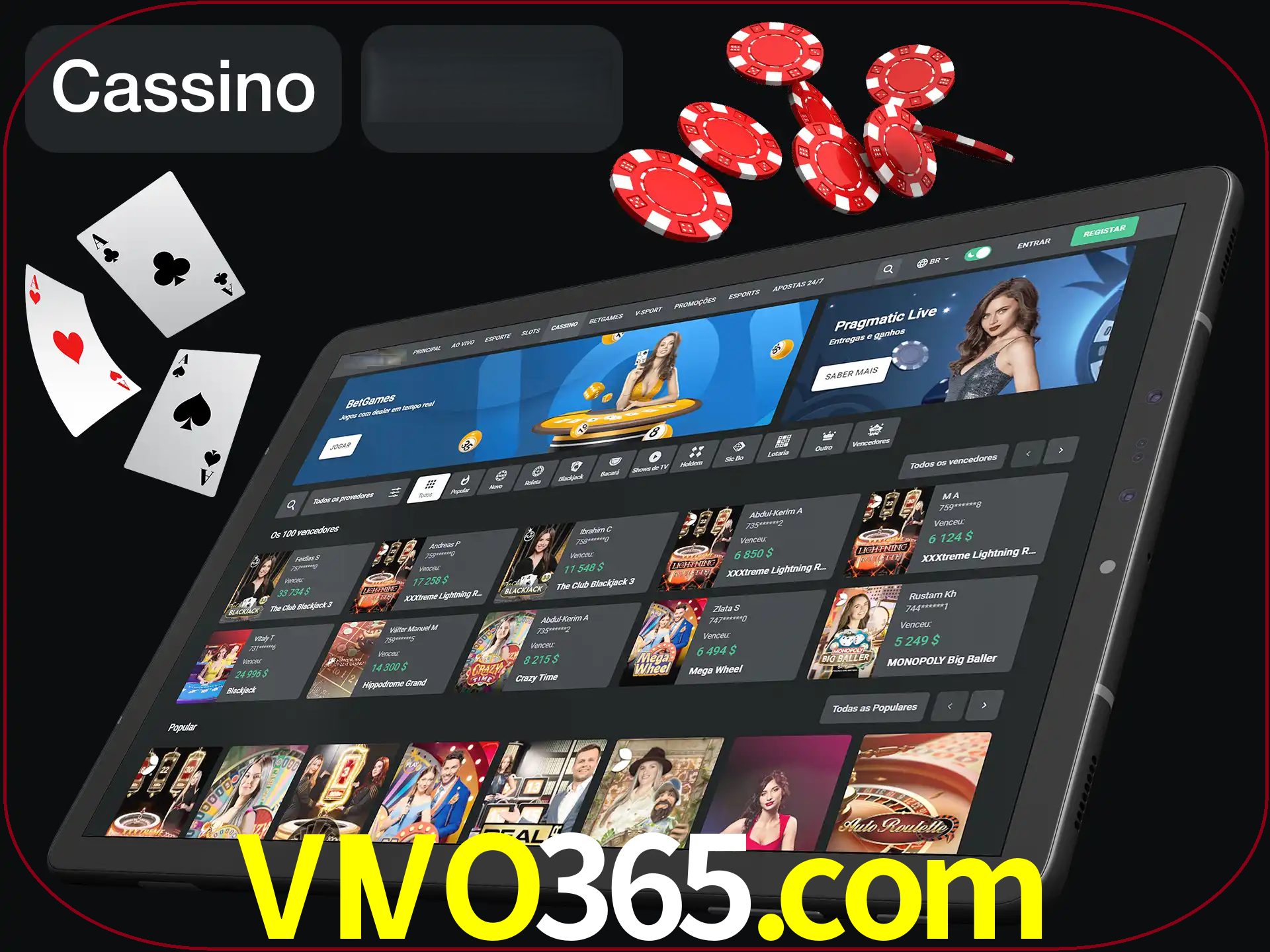 Jogue vários jogos de cassino em nosso cassino.