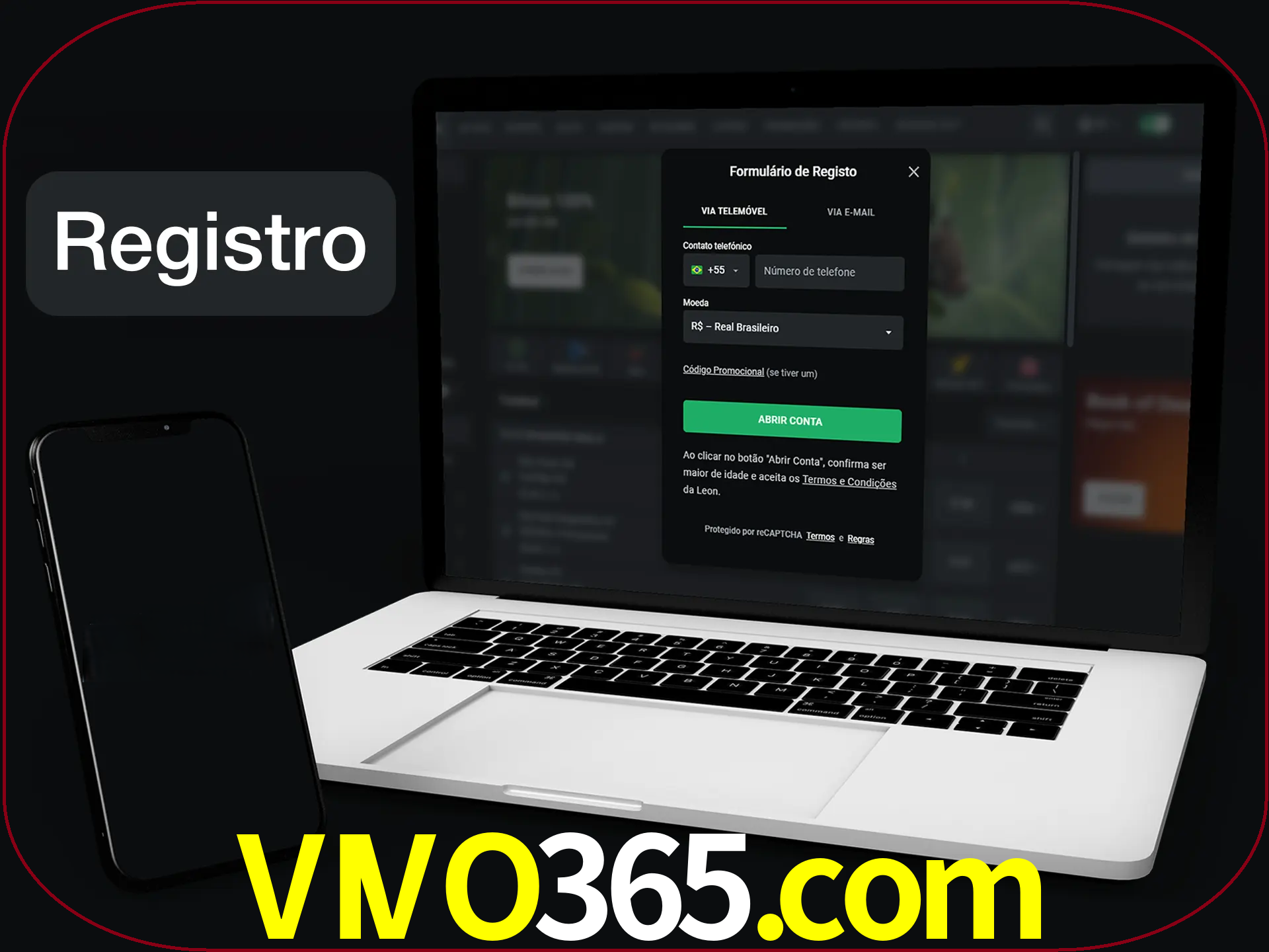 O registro na LeonBet é simples.