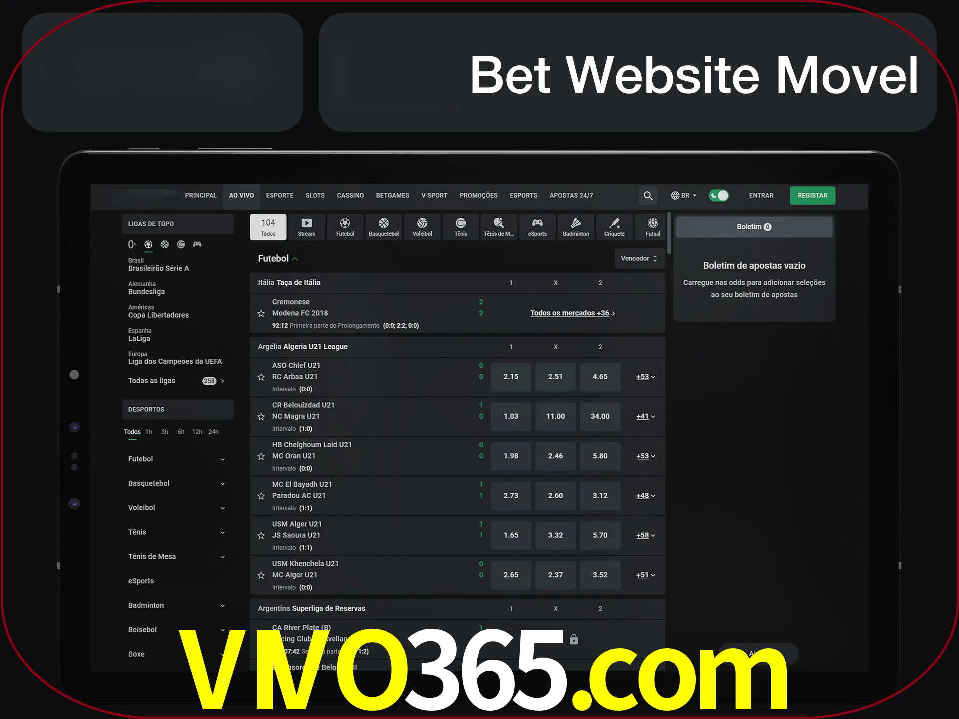 Use nosso website em qualquer dispositivo.